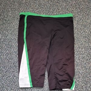 Black and Green Athletic Capri